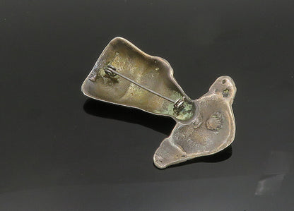 925 Sterling Silver  Vintage Antique Dark Tone Man With Hat Brooch Pin  BP7875