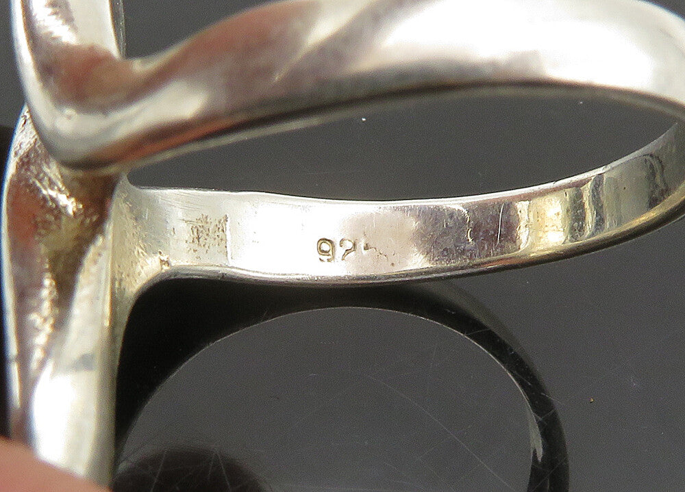 925 Sterling Silver  Vintage Shiny Bypass Style Band Ring Sz 8  RG22496