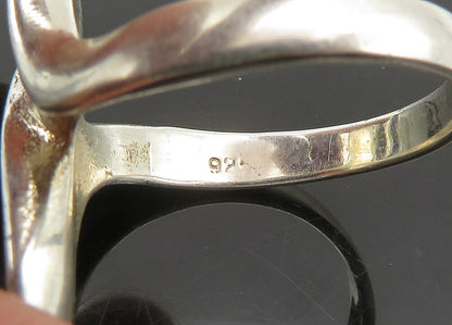 925 Sterling Silver  Vintage Shiny Bypass Style Band Ring Sz 8  RG22496