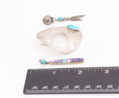 925 Sterling Silver Vintage Earrings NAVAJO Turquoise Single Pieces  EG14302