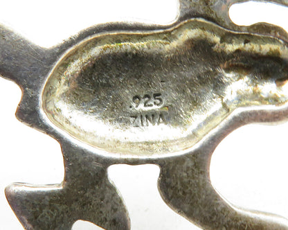 ZINA 925 Sterling Silver  Vintage Smooth Frog Animal Brooch Pin  BP4644