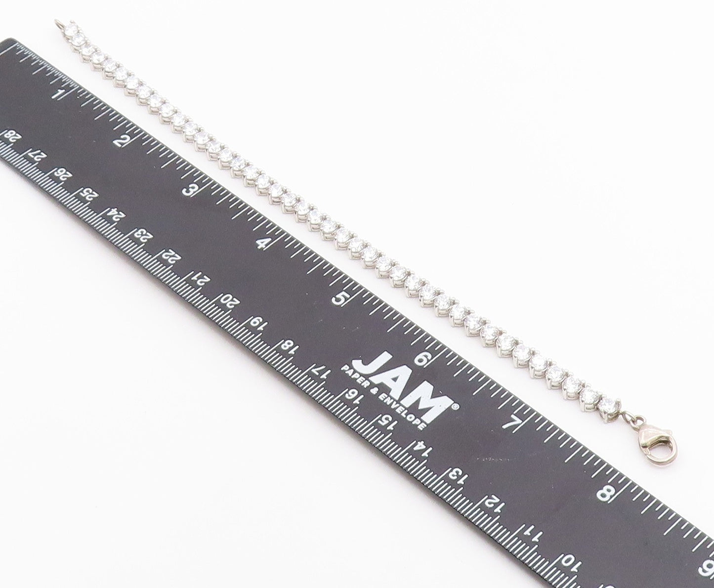 925 Sterling Silver  Shiny Prong Set Cubic Zirconia Tennis Bracelet  BT4250