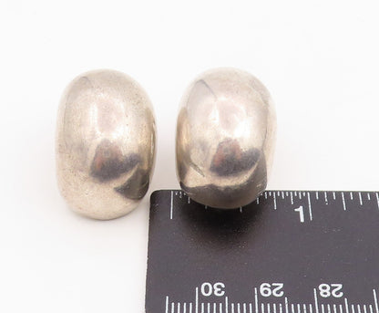 925 Sterling Silver Vintage Earrings Modernist Bold Puffy Dome Clip On  EG14121