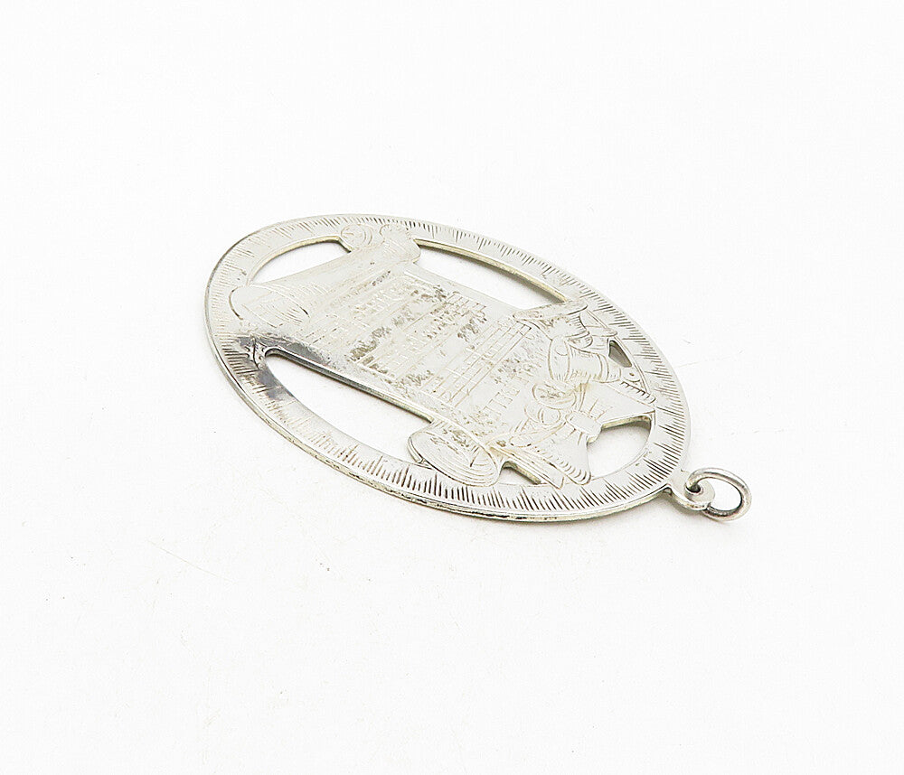 925 Sterling Silver  Vintage Jingle Bells Music 1976 Christmas Pendant  PT6580
