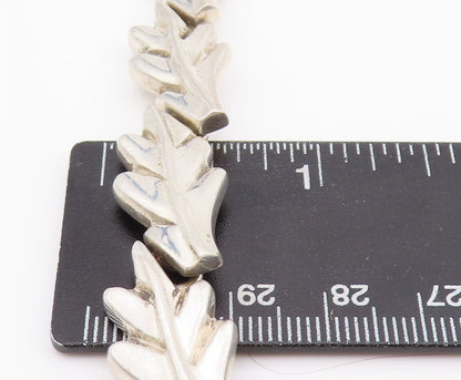 925 Sterling Silver Vintage Necklace MEXICO Heavy Cutout Gemstone Lily  NE4476