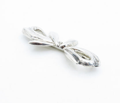 BAYANIHAN 925 Sterling Silver  Vintage Shiny Bow Tied Ribbon Brooch Pin BP2668