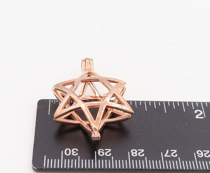 925 Sterling Silver Vintage Pendant Gold Plated Star Of David OPENS  PT25404