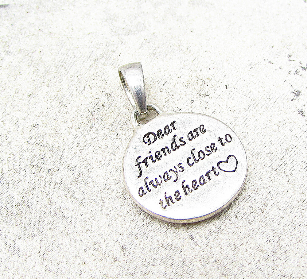 925 Sterling Silver  Dear Friends Are Always Close To The Heart Pendant  PT1744