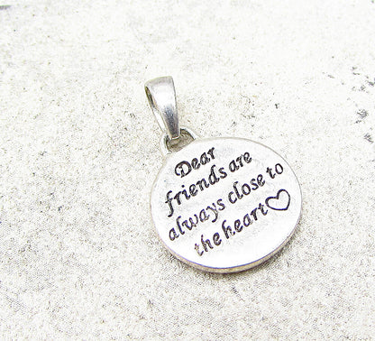 925 Sterling Silver  Dear Friends Are Always Close To The Heart Pendant  PT1744