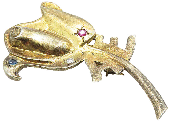 925 Sterling Silver  Vintage Topaz Accented Rose Flower Brooch Pin  BP3477