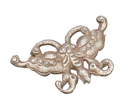 925 Sterling Silver Vintage Antique Textured Butterfly Motif Brooch Pin BP9570