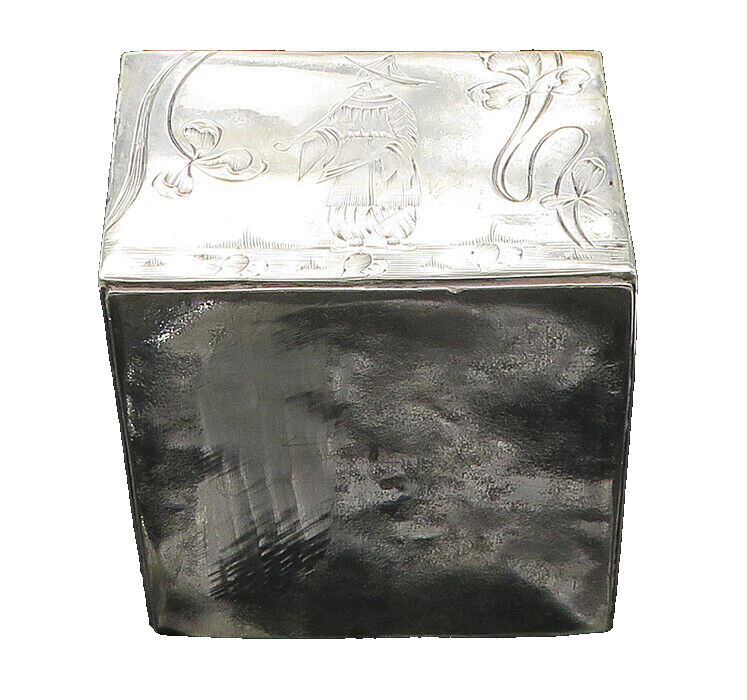 RUSSIA Solid Silver Vintage Antique Large Trinket Heavy Jewelry Box   TR2895