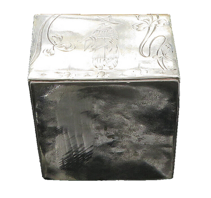 RUSSIA Solid Silver Vintage Antique Large Trinket Heavy Jewelry Box   TR2895