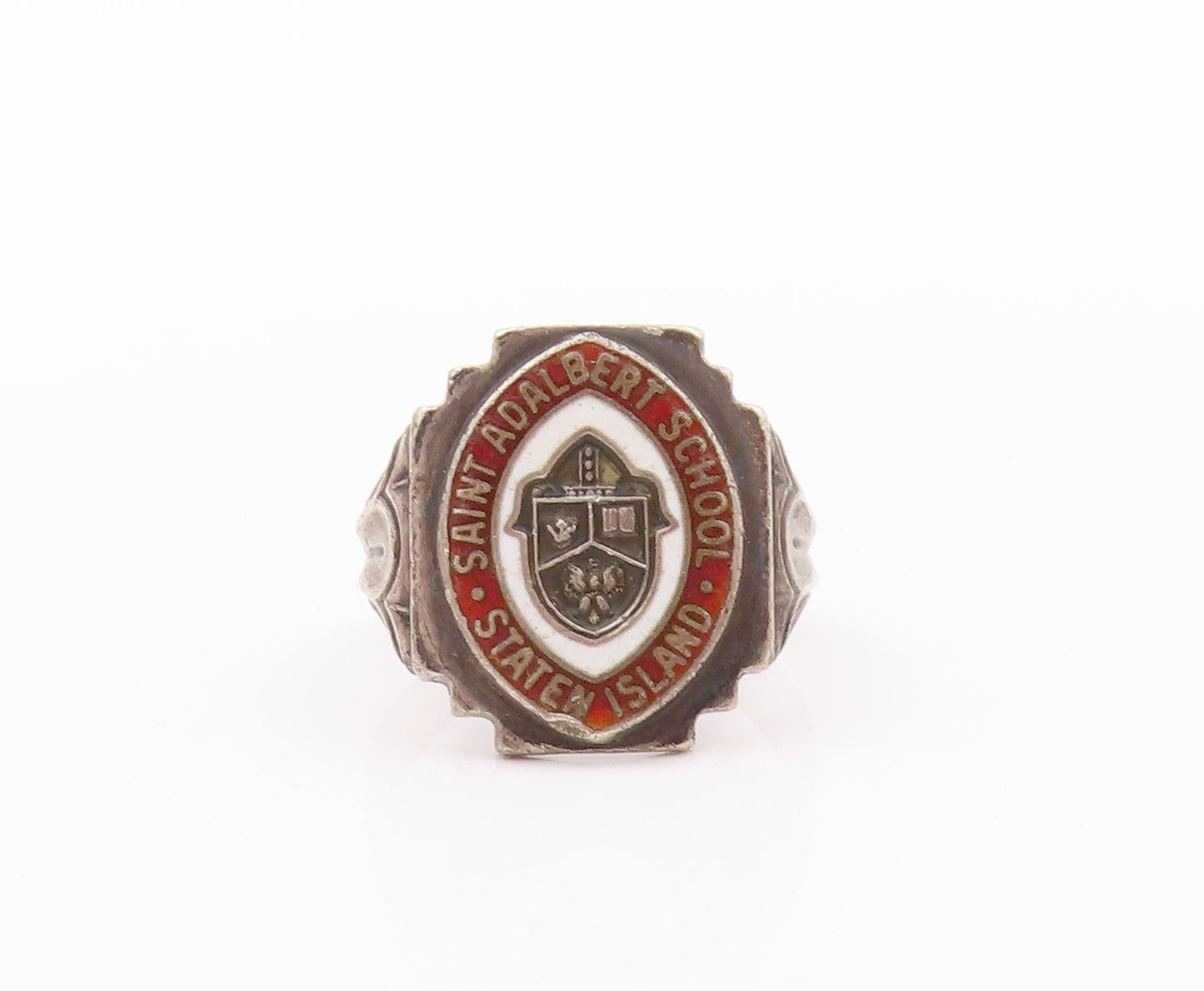 925 Sterling Silver Vintage Ring DIEGES & CLUST Enameled School  SZ 8  RG32221