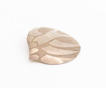 925 Sterling Silver Vintage Brooch Pin ISRAEL Abstract Seashell Design  BP12186