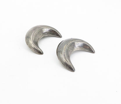 MEXICO 925 Sterling Silver  Vintage Crescent Moon Non Pierce Earrings  EG4307