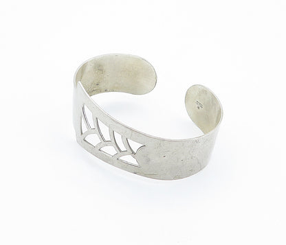 BALLOW 925 Sterling Silver  Vintage Cutout Detail Smooth Cuff Bracelet  BT3434