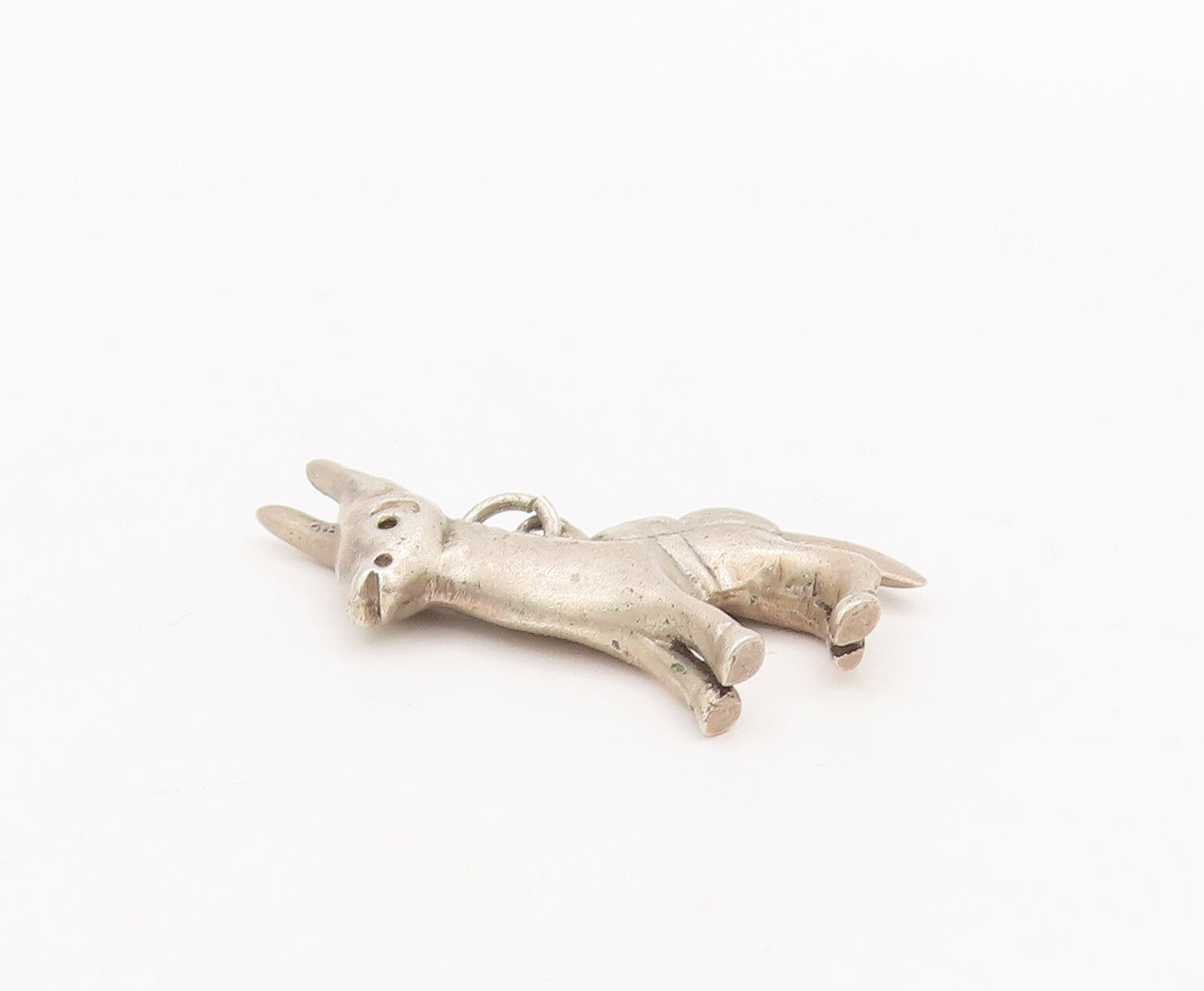 925 Sterling Silver Vintage Pendant Solid 3D Carved Baby Donkey  PT23048
