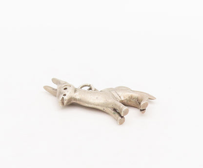 925 Sterling Silver Vintage Pendant Solid 3D Carved Baby Donkey  PT23048
