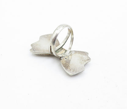 MEXICO 925 Sterling Silver  Vintage Shiny Bow Tie Band Ring Sz 5.5  RG5505