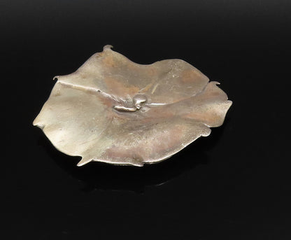 DESIGNER 925 Sterling Silver Vintage Minimalist Flat Flower Brooch Pin BP9982