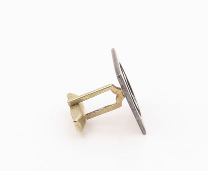 MEXICO 925 Sterling Silver  Vintage Carved Initial C Square Cufflinks  TR3373