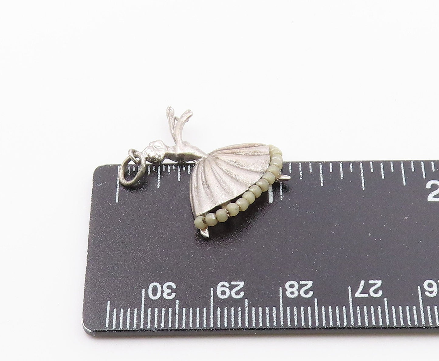 925 Sterling Silver  Vintage Carved Dancing Ballerina Pendant  PT21119