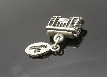 925 Sterling Silver  Vintage Fisherman's Wharf Trolley Car Pendant  PT15970