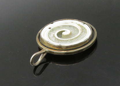 DESIGNER 925 Sterling Silver  Vintage Enamel Spiral Round Pendant  PT18364