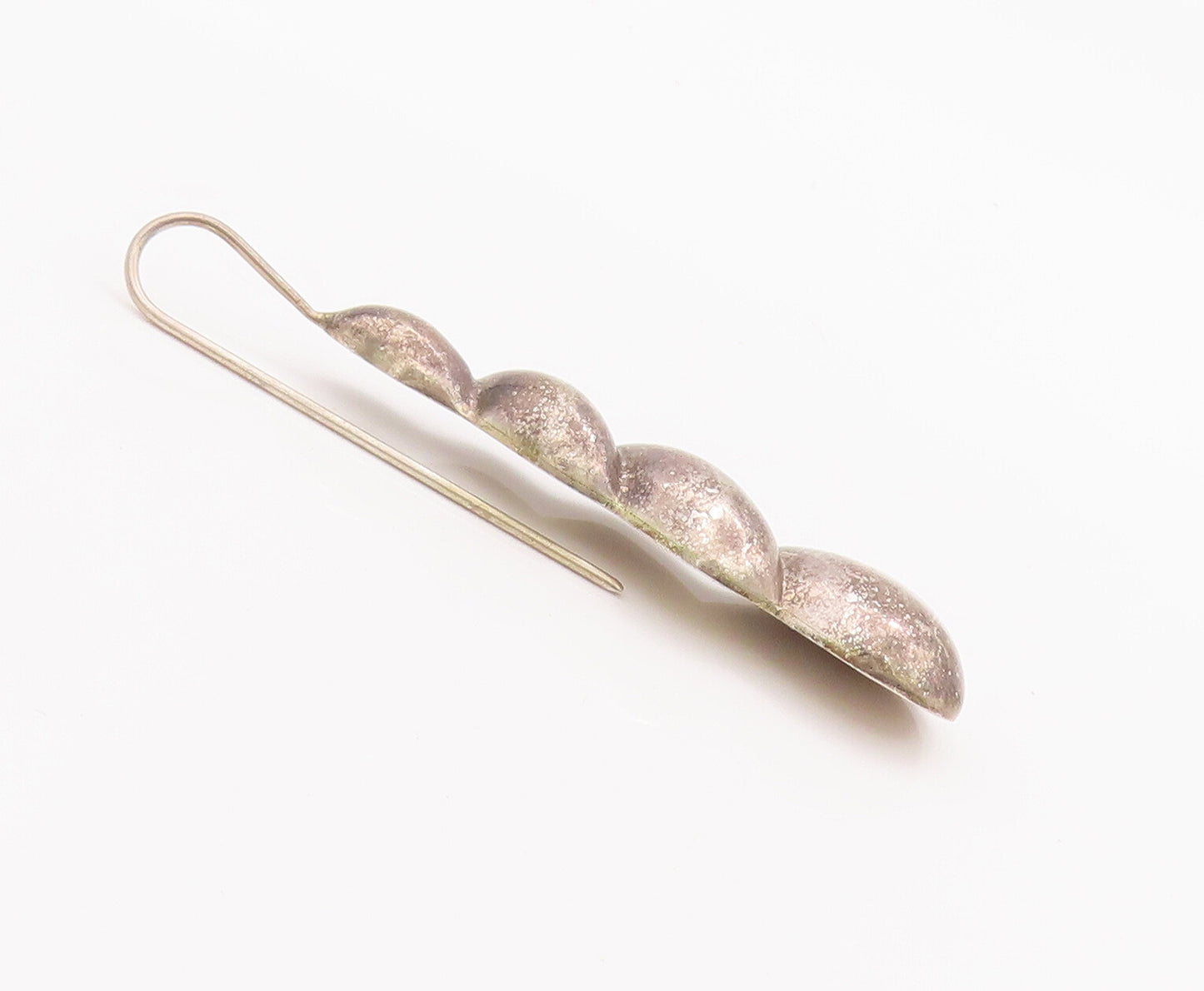 MEXICO 925 Sterling Silver Vintage Hollow Graduated Twist Drop Earrings EG9615