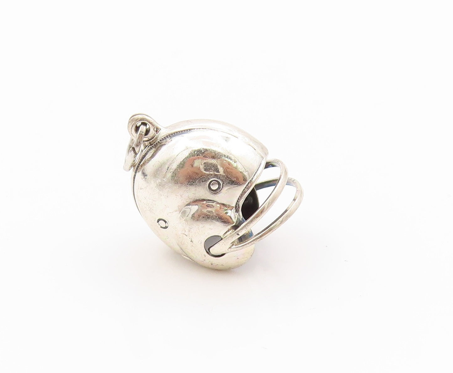 925 Sterling Silver Vintage Pendant 3D Foot Ball Helmet Design Charm  PT24813