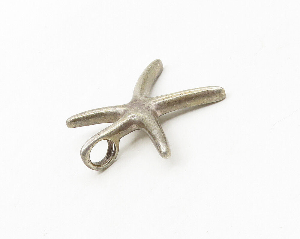 925 Sterling Silver  Vintage Dark Tone Smooth Starfish Motif Pendant  PT13981