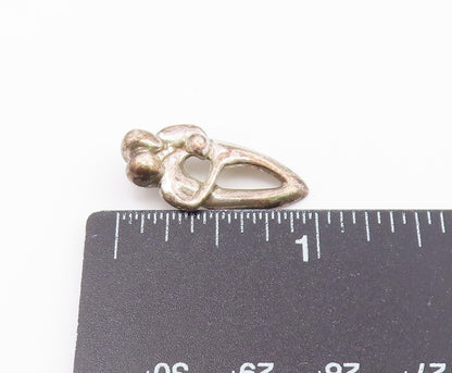925 Sterling Silver  Vintage Modernist Family Love Motif Pendant  PT19658