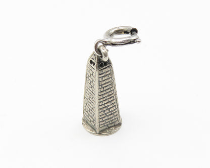925 Sterling Silver  Vintage Petite Dark Tone Light House Drop Pendant  PT8415