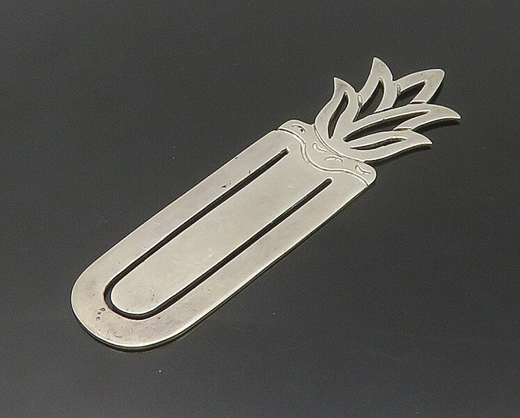 MEXICO 925 Sterling Silver  Vintage Lotus Flower Cutout Book Mark  TR2397