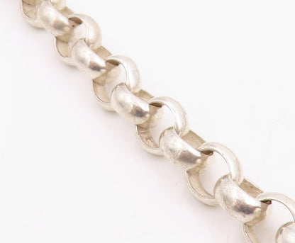 925 Sterling Silver Vintage Necklace Interlocking Circle With Love Heart  NE4775