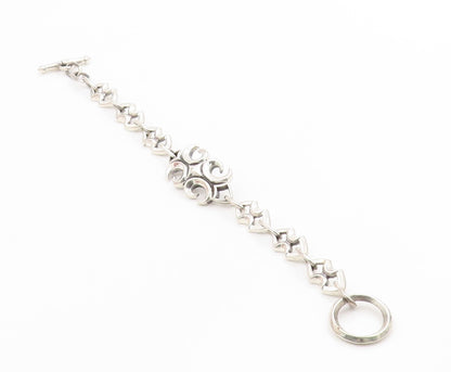 925 Sterling Silver Vintage Bracelet Intricate Gothic Scrollwork Link  BT11676