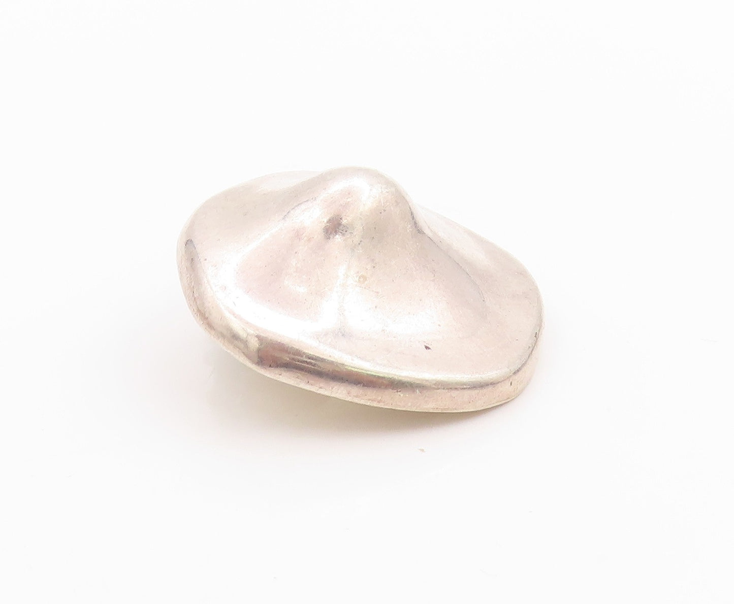925 Sterling Silver Vintage Earrings MEXICO Solid Modernist Dome Style  EG13674