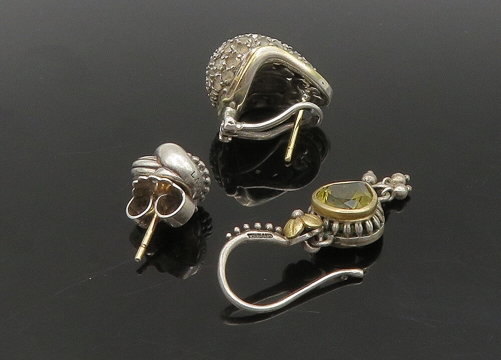 LAGOS HARDY BIXBY 925 Silver & 14K GOLD  Vintage 3 Pcs Single Earrings EG11243