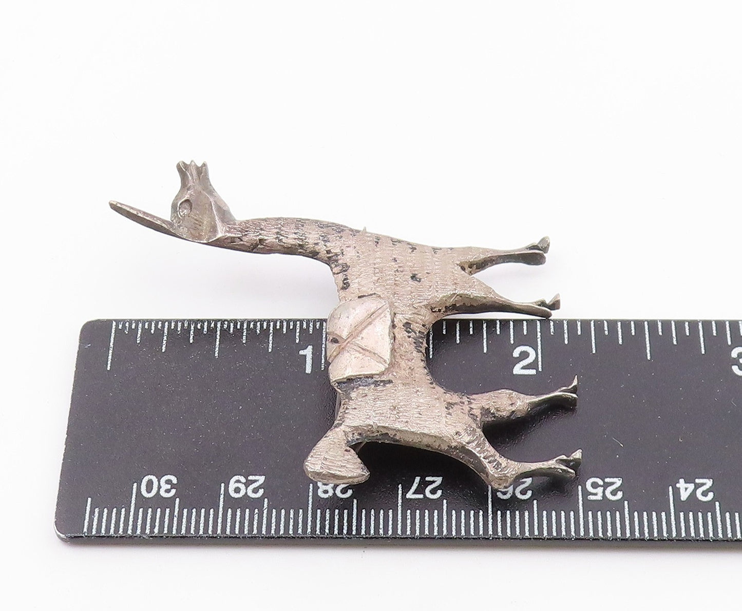 925 Sterling Silver  Vintage Antique Dark Tone Alpaca Motif Brooch Pin  BP3128