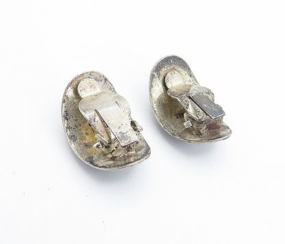SIAM 925 Sterling Silver  Vintage Niello Dancer Non Pierce Earrings  EG2581