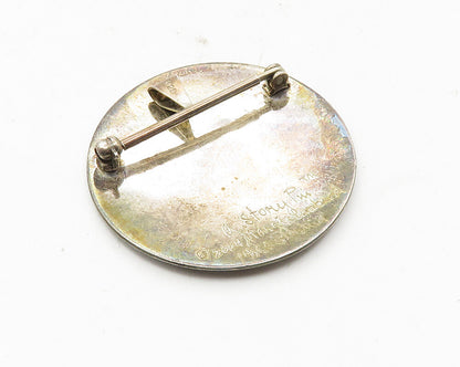 925 Silver & 14K GOLD  Vintage Song In Your Heart Quote Brooch Pin  BP3643