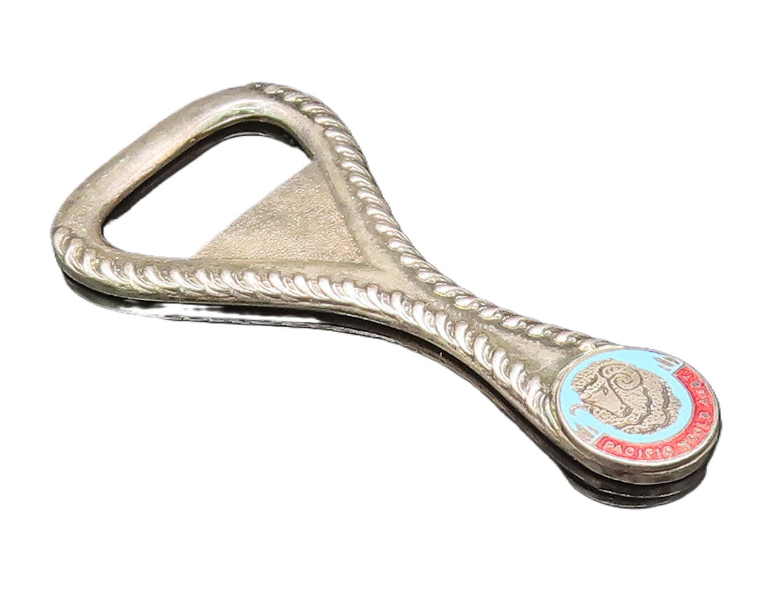AUSTRALIA 925 Silver  Vintage Ribbed Edge Enamel Souvenir Bottle Opener TR3369