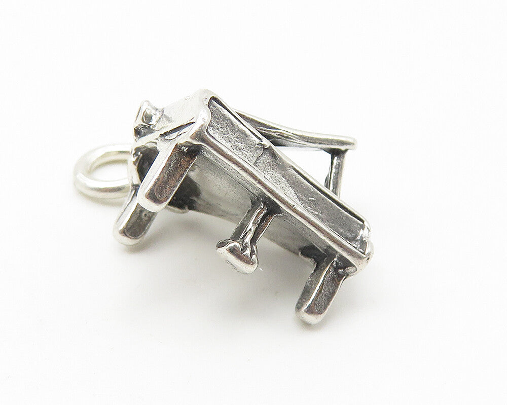 925 Sterling Silver  Vintage Grand Piano Musical Instrument Pendant  PT8197