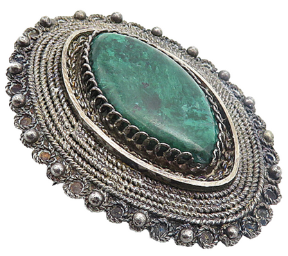 925 Sterling Silver Vintage Eilat Stone Oxidized Twist Brooch Pin BP2957