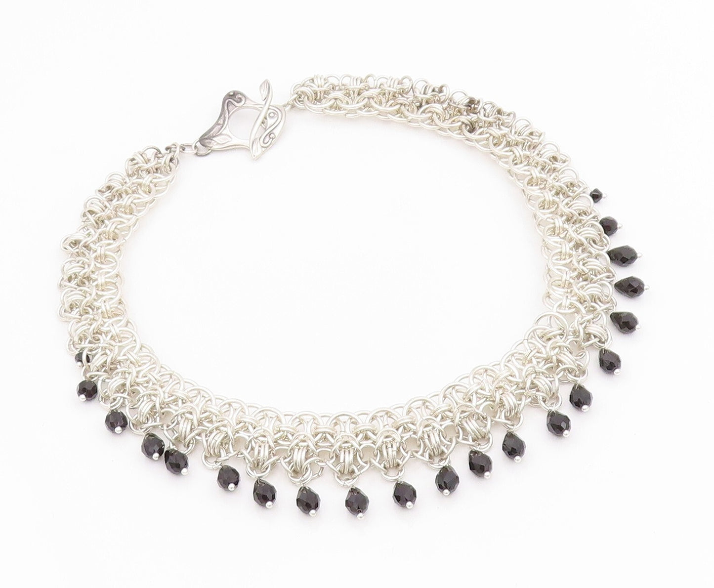 925 Sterling Silver Vintage Necklace Designer Heavy Cutout Dangling Stone NE4480