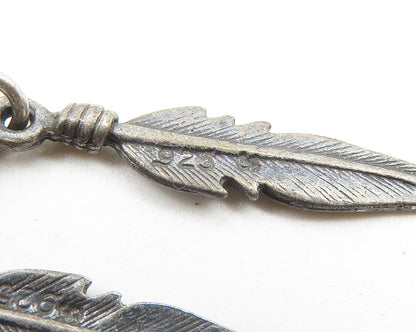 SILVER CLOUD 925 Silver  Vintage Oxidized Dream Catcher Dangle Earrings EG5666