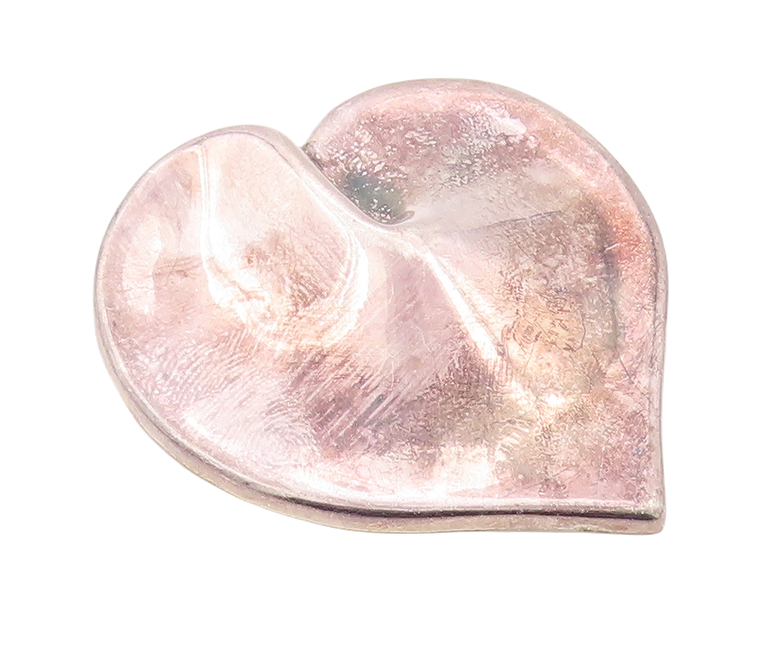 925 Sterling Silver Vintage Brooch Pin ZINA Designer Puffed Love Heart  BP11256