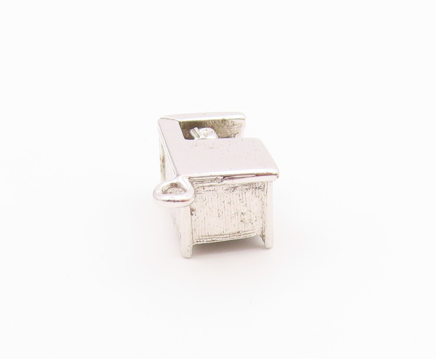 925 Sterling Silver  Vintage Office Desk With Computer Charm Pendant  PT21731