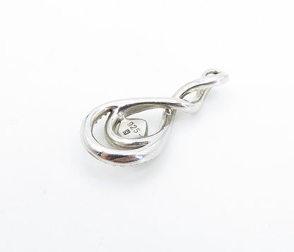 925 Sterling Silver  Shiny Genuine Diamonds Infinity Twist Pendant  PT6168